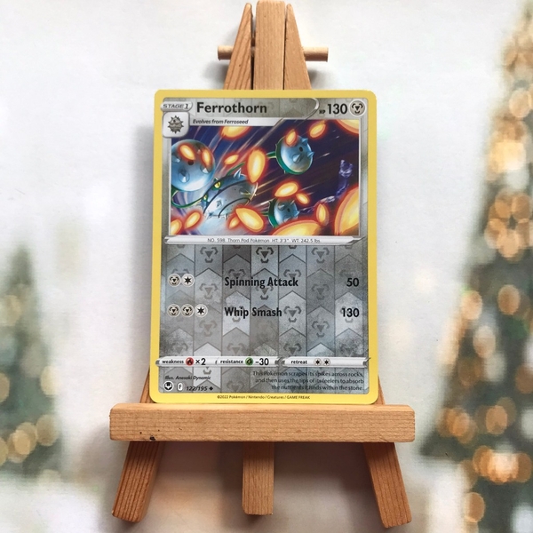 Thẻ hình Pokemon Ferrothorn 122/195 -Lá bài lẻ Sword & Shield: Silver Tempest Uncommon Reverse Holo tiếng Anh chính hãng