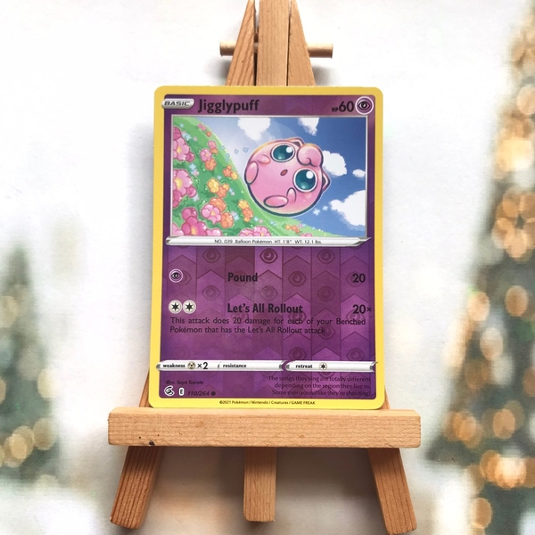 Thẻ hình Pokemon Jigglypuff 110/264 - Lá bài lẻ Sword & Shield: Fusion Strike Common Reverse Holo tiếng Anh chính hãng
