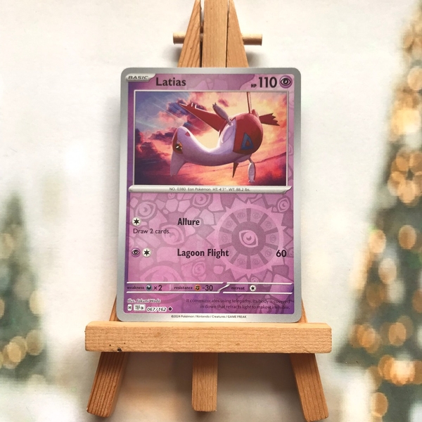 Thẻ hình Pokemon Latias 067/162 - Lá bài lẻ Scarlet & Violet: Temporal Forces Uncommon Reverse Holo tiếng Anh chính hãng ảnh 2