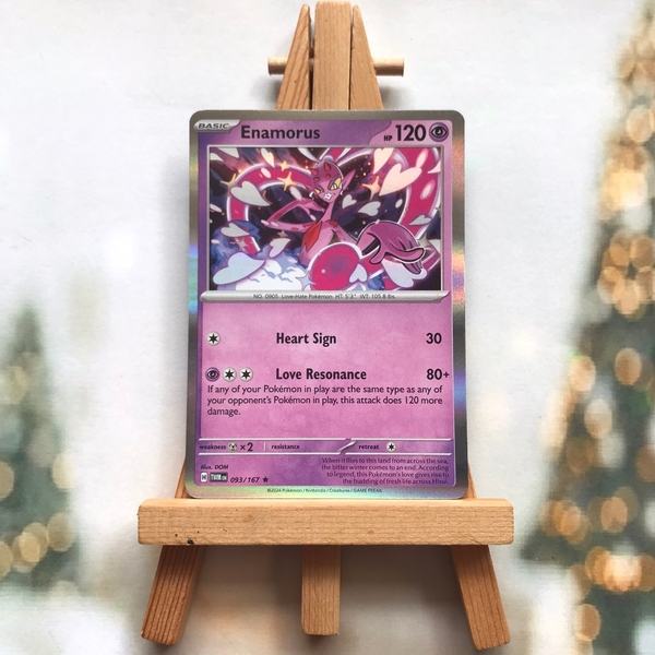Thẻ hình Pokemon Enamorus 093/167 - Lá bài SVE Twilight Masquerade Holo Rare Reverse Holo tiếng Anh chính hãng ảnh 3