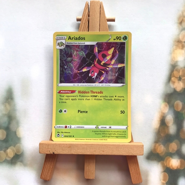 Thẻ hình Pokemon Ariados 004/195 - Lá bài Sword&Shield Silver Tempest Reverse Holo Rare tiếng Anh chính hãng
