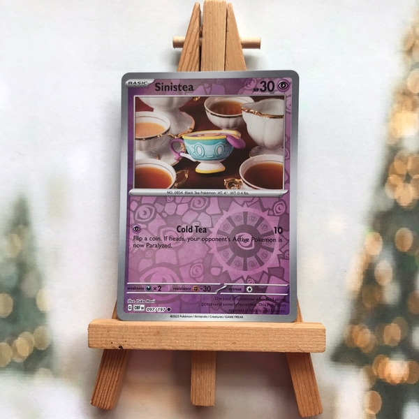 Thẻ hình Pokemon Sinistea 097/197 - Lá bài lẻ Scarlet & Violet: Obsidian Flames Common Reverse Holo tiếng Anh chính hãng
