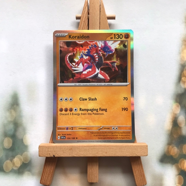 Thẻ hình Pokemon Koraidon 124/198 - Lá bài lẻ Scarlet & Violet Base Set Holo Rare tiếng Anh chính hãng ảnh 3