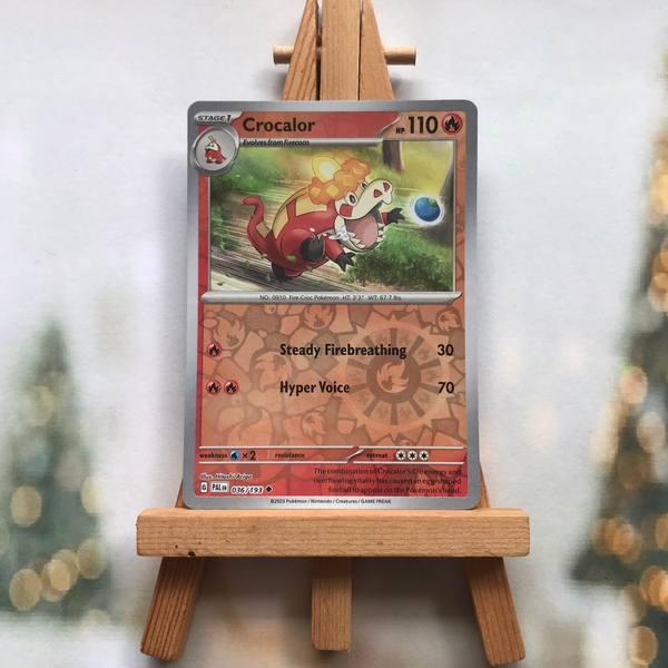 Thẻ hình Pokemon Crocalor 036/193 -Lá bài lẻ Scarlet & Violet: Paldea Evolved Uncommon Reverse Holo tiếng Anh chính hãng