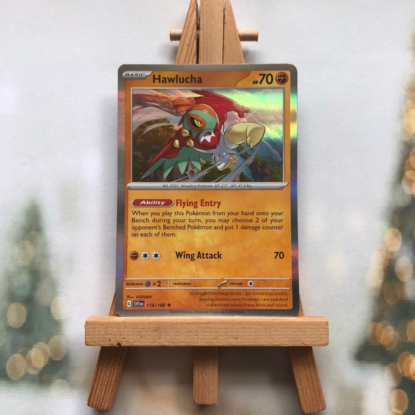 Thẻ hình Pokemon Hawlucha 118/198 - Lá bài lẻ Scarlet & Violet Base Set Holo Rare tiếng Anh chính hãng ảnh 2