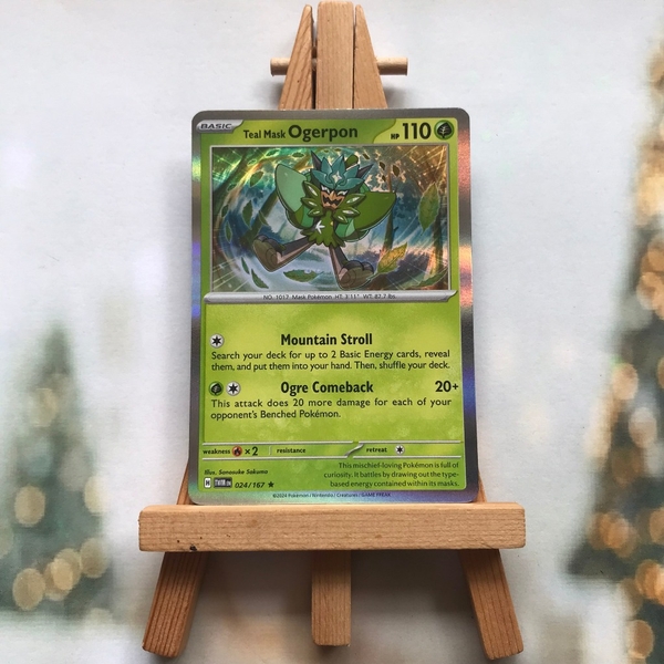 Thẻ hình Pokemon Teal Mask Ogerpon 024/167 - Lá bài SVE Twilight Masquerade Holo Rare Reverse Holo tiếng Anh chính hãng ảnh 4