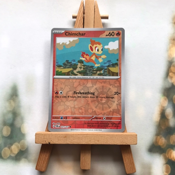 Thẻ hình Pokemon Chimchar 031/167 - Lá bài Scarlet & Violet: Twilight Masquerade Common Reverse Holo tiếng Anh chính hãn
