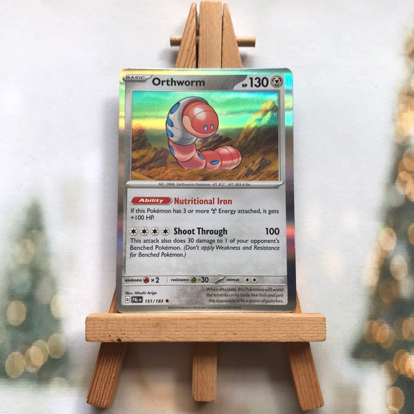 Thẻ hình Pokemon Orthworm 151/193 - Lá bài lẻ Scarlet&Violet Paldea Evolved Holo Rare Reverse Holo tiếng Anh chính hãng