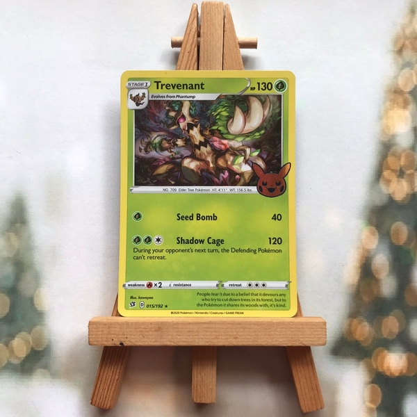 Thẻ hình Pokemon Trevenant 015/192 - Lá bài lẻ Trick or Trade Holo Rare tiếng Anh chính hãng