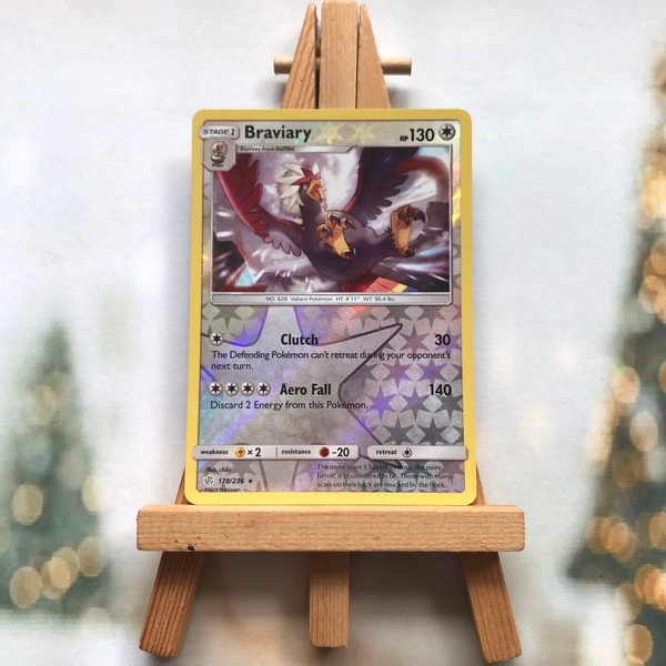 Thẻ hình Pokemon Braviary 178/236 - Lá bài lẻ Sun & Moon: Cosmic Eclipse Rare Reverse Holo tiếng Anh chính hãng ảnh 2