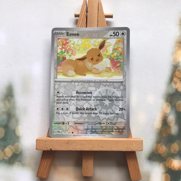 Thẻ hình Pokemon Eevee 135/167 - Lá bài lẻ Scarlet & Violet Twilight Masquerade Common Reverse Holo tiếng Anh chính hãng