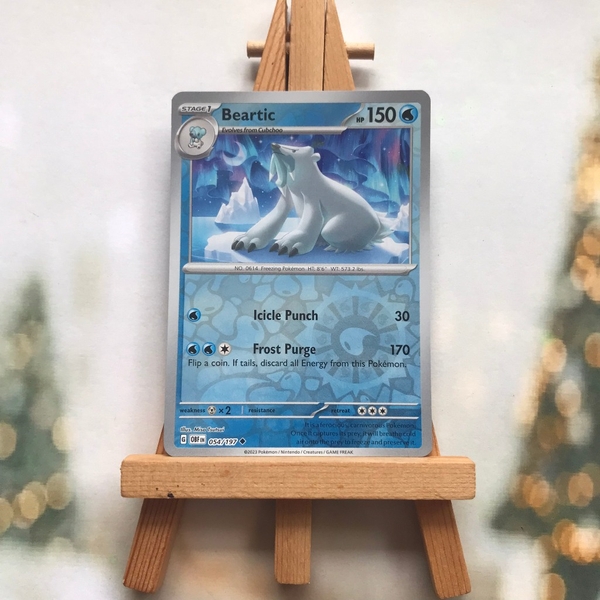 Thẻ hình Pokemon Beartic 054/197 - Lá bài lẻ Obsidian Flames Uncommon Reverse Holo tiếng Anh chính hãng