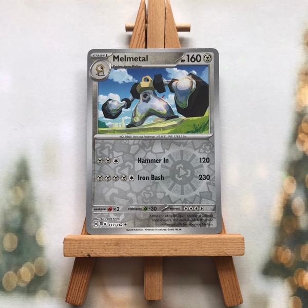 Thẻ hình Pokemon Melmetal 117/162 - Lá bài Scarlet & Violet: Temporal Forces Holo Rare Reverse Holo tiếng Anh chính hãng ảnh 3
