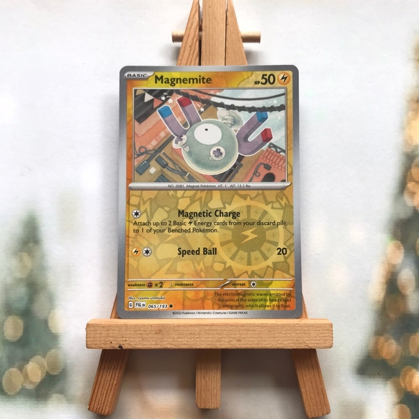Thẻ hình Pokemon Magnemite 065/193 - Lá bài lẻ Scarlet & Violet: Paldea Evolved Common Reverse Holo tiếng Anh chính hãng ảnh 2
