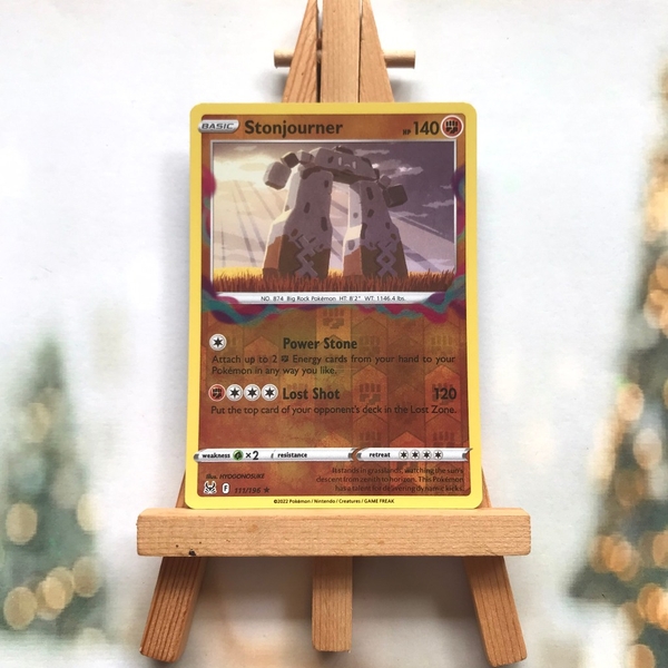 Thẻ hình Pokemon Stonjourner 111/196 - Lá bài lẻ Sword & Shield: Lost Origin Rare Reverse Holo tiếng Anh chính hãng ảnh 3