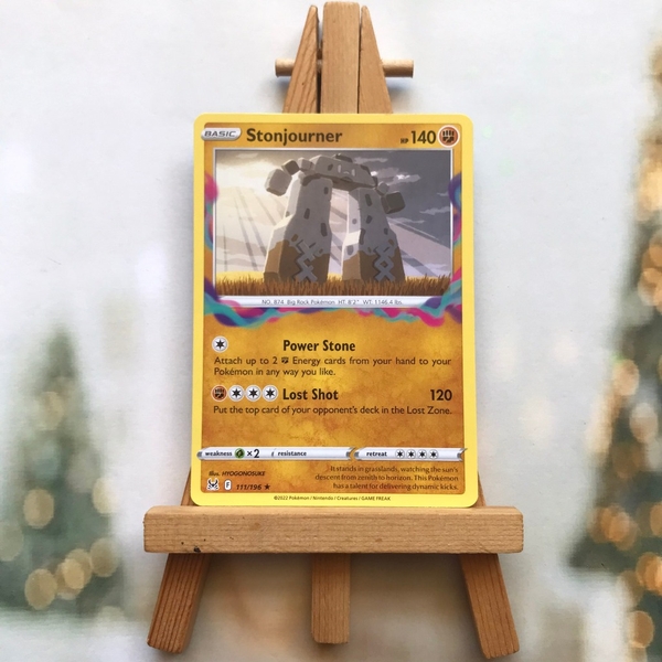 Thẻ hình Pokemon Stonjourner 111/196 - Lá bài lẻ Sword & Shield: Lost Origin Rare Reverse Holo tiếng Anh chính hãng
