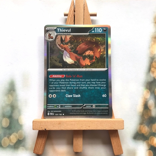Thẻ hình Pokemon Thievul 120/182 - Lá bài lẻ Scarlet & Violet: Paradox Rift Holo Rare Reverse Holo tiếng Anh chính hãng ảnh 5