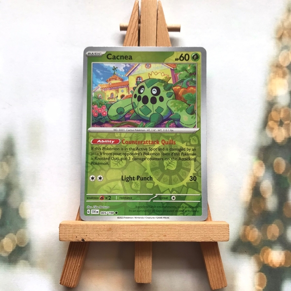 Thẻ hình Pokemon Cacnea 005/198 - Lá bài lẻ Scarlet & Violet Common Reverse Holo tiếng Anh chính hãng