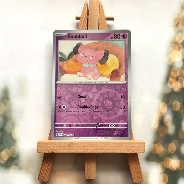 Thẻ hình Pokemon Snubbull 087/197 - Lá bài lẻ Scarlet & Violet: Obsidian Flames Common Reverse Holo tiếng Anh chính hãng ảnh 2