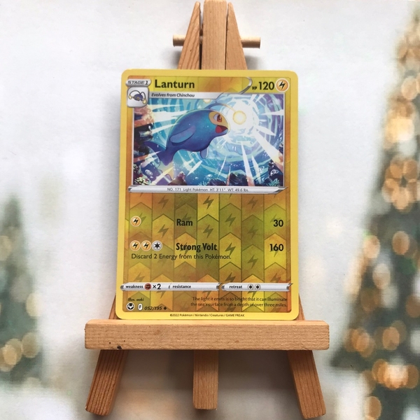 Thẻ hình Pokemon Lanturn 052/195 - Lá bài lẻ Sword & Shield: Silver Tempest Uncommon Reverse Holo tiếng Anh chính hãng