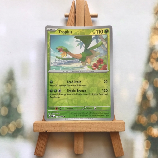 Thẻ hình Pokemon Tropius 007/193 - Lá bài lẻ Scarlet & Violet: Paldea Evolved Common Reverse Holo tiếng Anh chính hãng ảnh 2