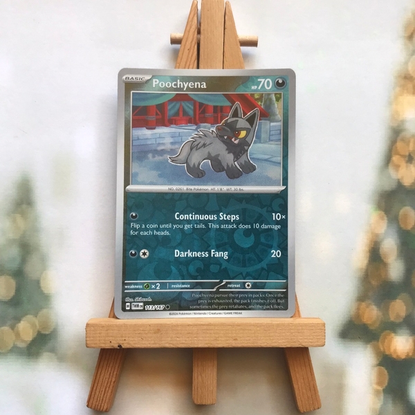 Thẻ hình Pokemon Poochyena 113/167 - Lá bài Scarlet&Violet Twilight Masquerade Common Reverse Holo tiếng Anh chính hãng