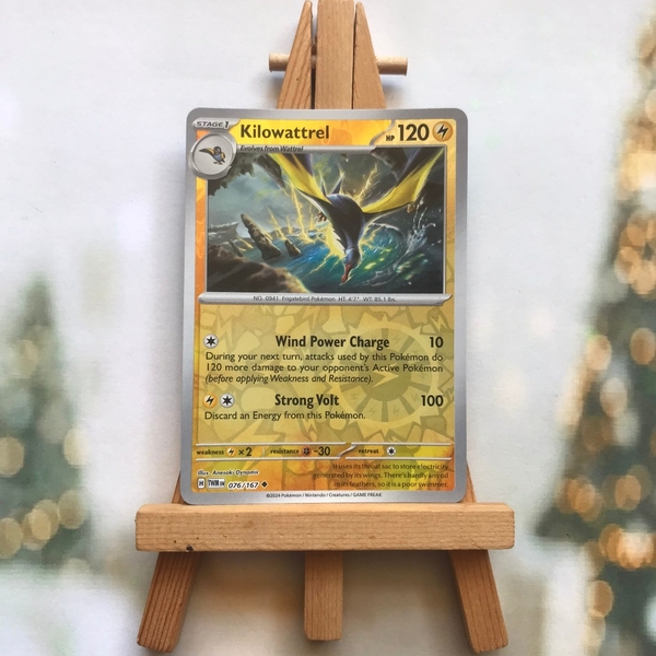 Thẻ Pokemon Kilowattrel 076/167 - Lá bài Scarlet&Violet Twilight Masquerade Uncommon Reverse Holo tiếng Anh chính hãng