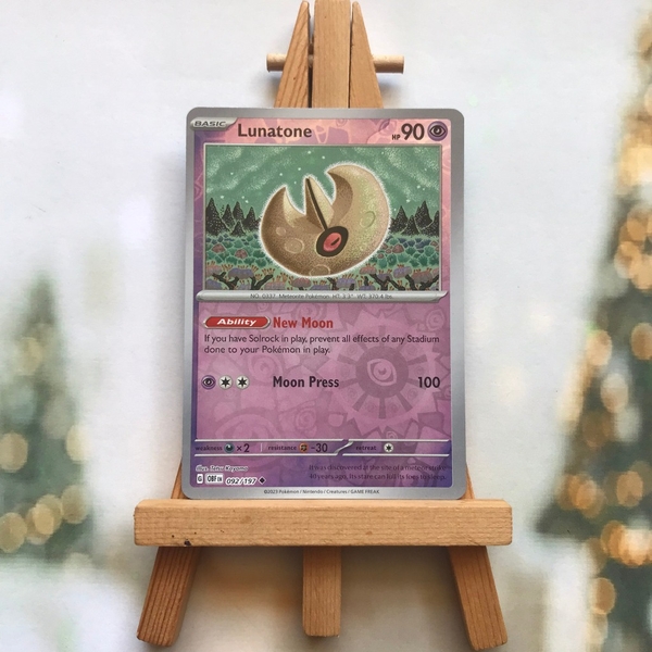 Thẻ hình Pokemon Lunatone 092/197 - Lá bài Obsidian Flames Uncommon Reverse Holo tiếng Anh chính hãng