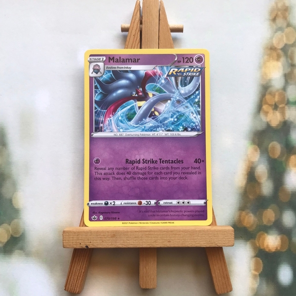 Thẻ hình Pokemon Malamar 070/198 - Lá bài lẻ Sword & Shield: Chilling Reign Rare tiếng Anh chính hãng