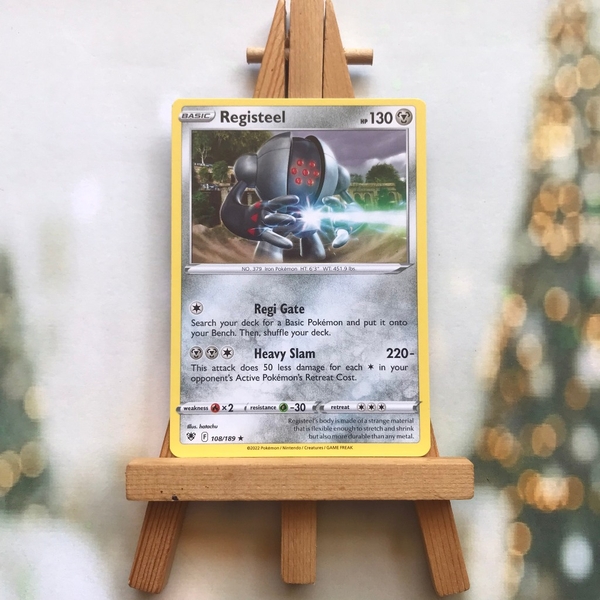 Thẻ hình Pokemon Registeel 108/189 - Lá bài lẻ Astral Radiance Rare Reverse Holo tiếng Anh ảnh 4