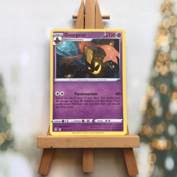 Thẻ hình Pokemon Gourgeist 077/203 - Lá bài lẻ Sword & Shield: Evolving Skies Rare tiếng Anh chính hãng