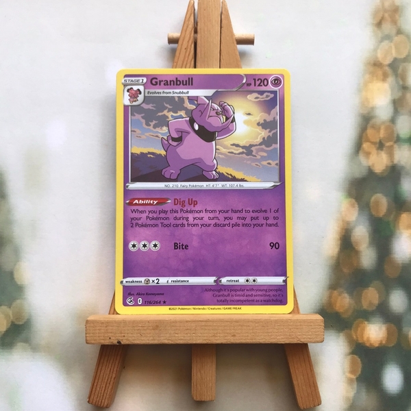 Thẻ hình Pokemon Granbull 116/264 - Lá bài lẻ Sword & Shield: Fusion Strike Rare tiếng Anh chính hãng