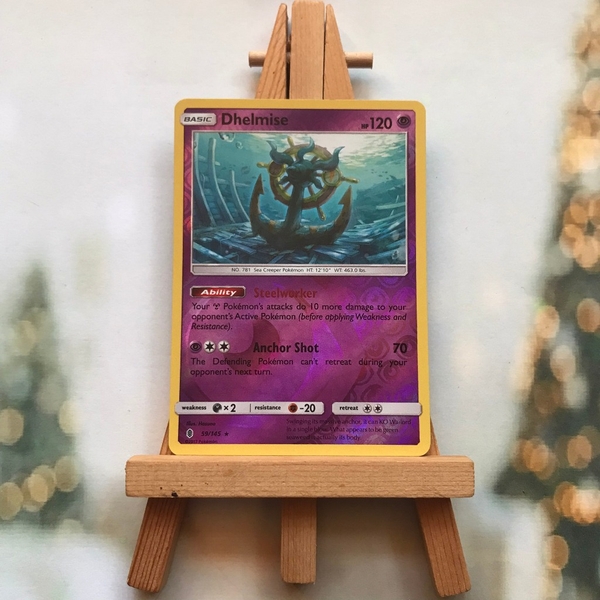 Thẻ hình Pokemon Dhelmise 59/145 - Lá bài lẻ Sun & Moon: Guardians Rising Holo Rare Reverse Holo tiếng Anh chính hãng