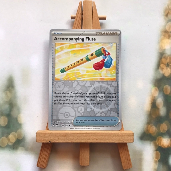 Thẻ hình Pokemon Accompanying Flute 142/167 - Lá bài SVE Twilight Masquerade Uncommon Reverse Holo tiếng Anh chính hãng