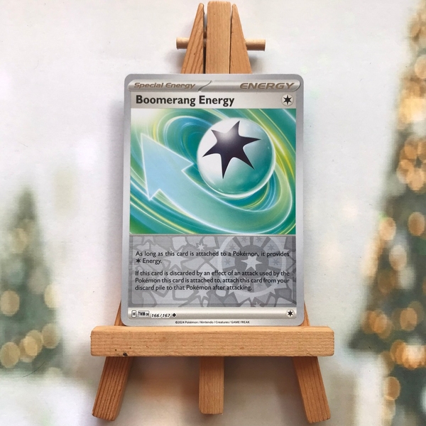 Thẻ hình Pokemon Boomerang Energy 166/167 - Lá bài lẻ SVE Twilight Masquerade Uncommon Reverse Holo tiếng Anh chính hãng