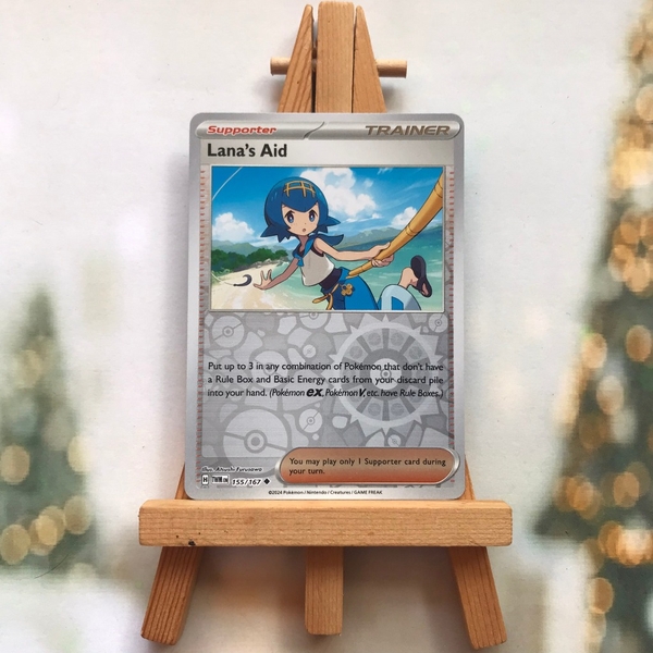 Thẻ hình Pokemon Lana's Aid 155/167 - Lá bài lẻ SVE Twilight Masquerade Uncommon Reverse Holo tiếng Anh chính hãng