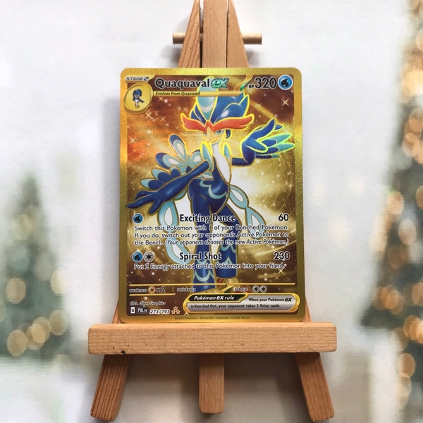 Thẻ hình Pokemon Quaquaval ex 273/193 - Lá bài lẻ Scarlet & Violet: Paldea Evolved Gold Secret Rare tiếng Anh chính hãng