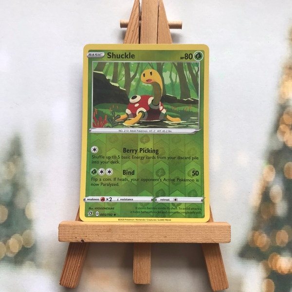 Thẻ hình Pokemon Shuckle 005/192 - Lá bài lẻ Sword & Shield: Rebel Clash Uncommon Reverse Holo tiếng Anh chính hãng