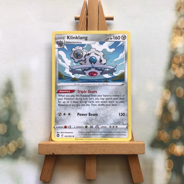 Thẻ hình Pokemon Klinklang 125/195 - Lá bài lẻ Silver Tempest Rare tiếng Anh chính hãng