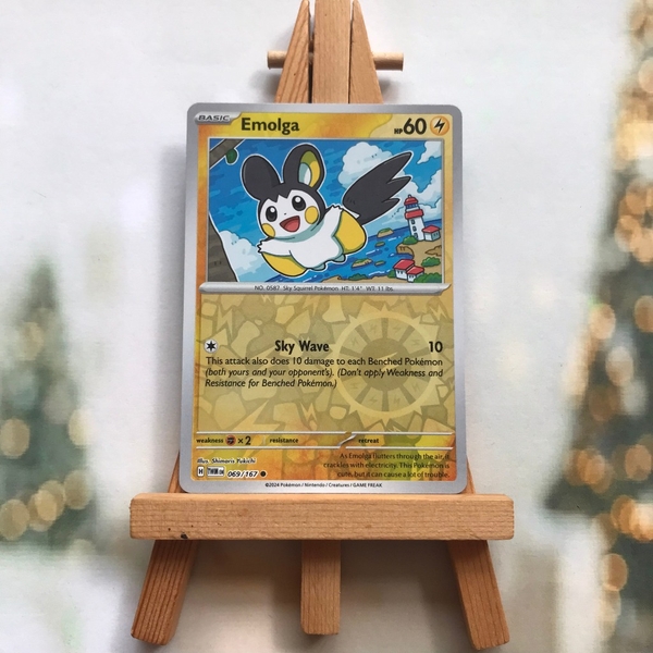 Thẻ hình Pokemon Emolga 069/167 - Lá bài Scarlet&Violet Twilight Masquerade Common Reverse Holo tiếng Anh chính hãng