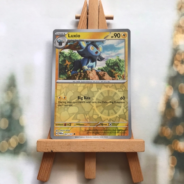 Thẻ hình Pokemon Luxio 067/167 - Lá bài Scarlet&Violet Twilight Masquerade Common Reverse Holo tiếng Anh chính hãng