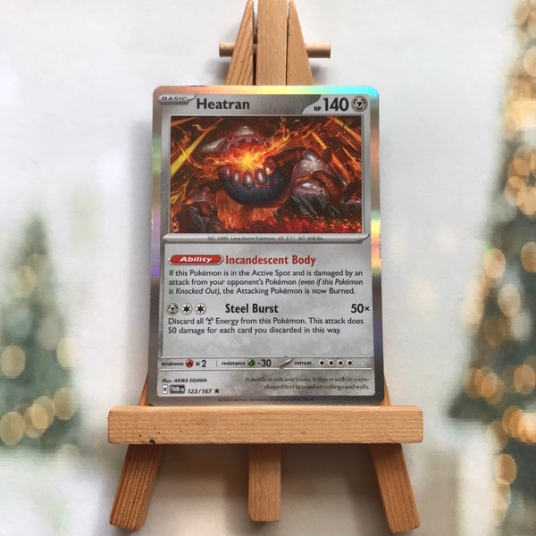 Thẻ hình Pokemon Heatran 123/167 - Lá bài Scarlet&Violet Twilight Masquerade Holo Rare Reverse tiếng Anh chính hãng