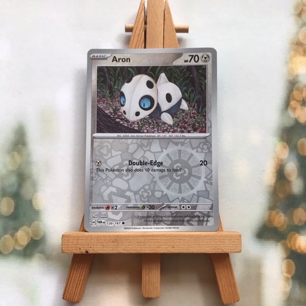Thẻ hình Pokemon Aron 120/167 - Lá bài Scarlet&Violet Twilight Masquerade Common Reverse Holo tiếng Anh chính hãng