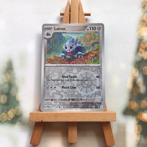 Thẻ hình Pokemon Lairon 121/167 - Lá bài Scarlet&Violet Twilight Masquerade Common Reverse Holo tiếng Anh chính hãng