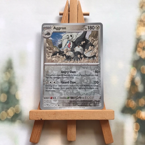 Thẻ hình Pokemon Aggron 122/167 - Lá bài Scarlet&Violet Twilight Masquerade Uncommon Reverse Holo tiếng Anh chính hãng