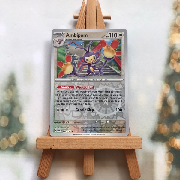 Thẻ hình Pokemon Ambipom 138/167 - Lá bài Scarlet&Violet Twilight Masquerade Uncommon Reverse Holo tiếng Anh chính hãng