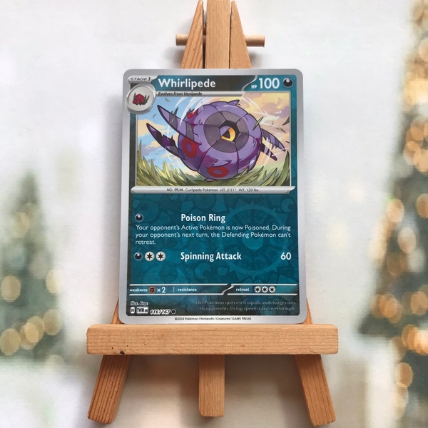 Thẻ hình Pokemon Whirlipede 116/167 - Lá bài Scarlet&Violet Twilight Masquerade Common Reverse Holo tiếng Anh chính hãng