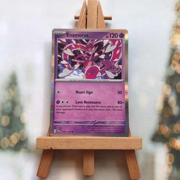 Thẻ hình Pokemon Enamorus 093/167 - Lá bài SVE Twilight Masquerade Holo Rare Reverse Holo tiếng Anh chính hãng ảnh 4