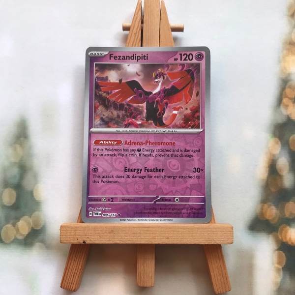 Thẻ hình Pokemon Fezandipiti 096/167 - Lá bài SVE Twilight Masquerade Holo Rare Reverse Holo tiếng Anh chính hãng ảnh 4