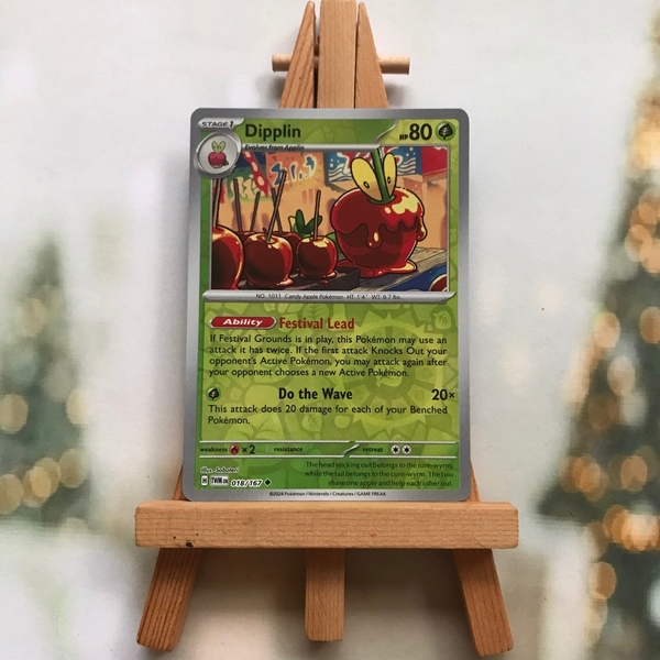 Thẻ hình Pokemon Dipplin 018/167 - Lá bài Scarlet&Violet Twilight Masquerade Uncommon Reverse Holo tiếng Anh chính hãng
